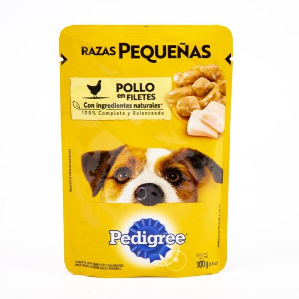 PEDIGREE POUCH RAZA PEQ POLLO 100G