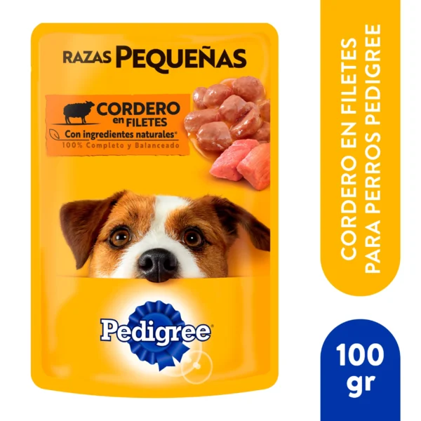 PEDIGREE POUCH RAZA PEQ CORDERO 100G